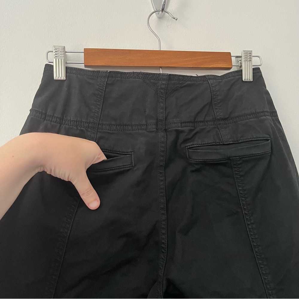Pilcro Anthropologie Seamed Flare Black Pants 27 Hippie Retro High Waisted - Picture 7 of 12